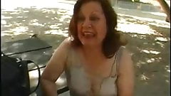 Granny exhibs in car and fucks in house